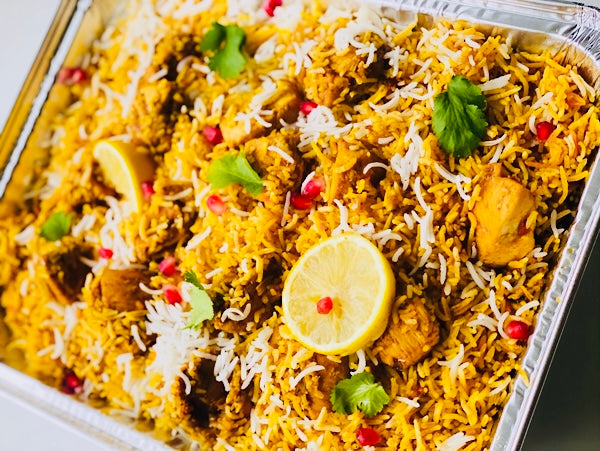 Boneless Chicken Biryani with Yogurt Raita (Serves 2 and more)