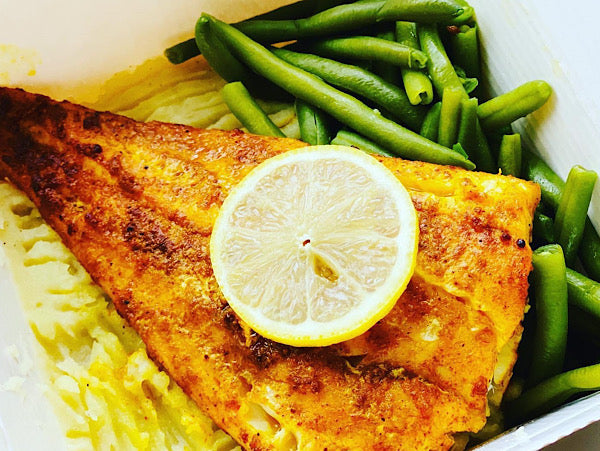 Cajun Spiced Cod with Mash & Greens