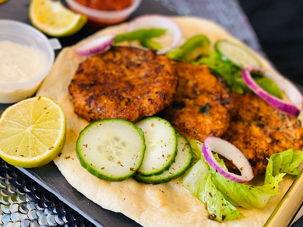 Chicken Kebabs with Naan bread